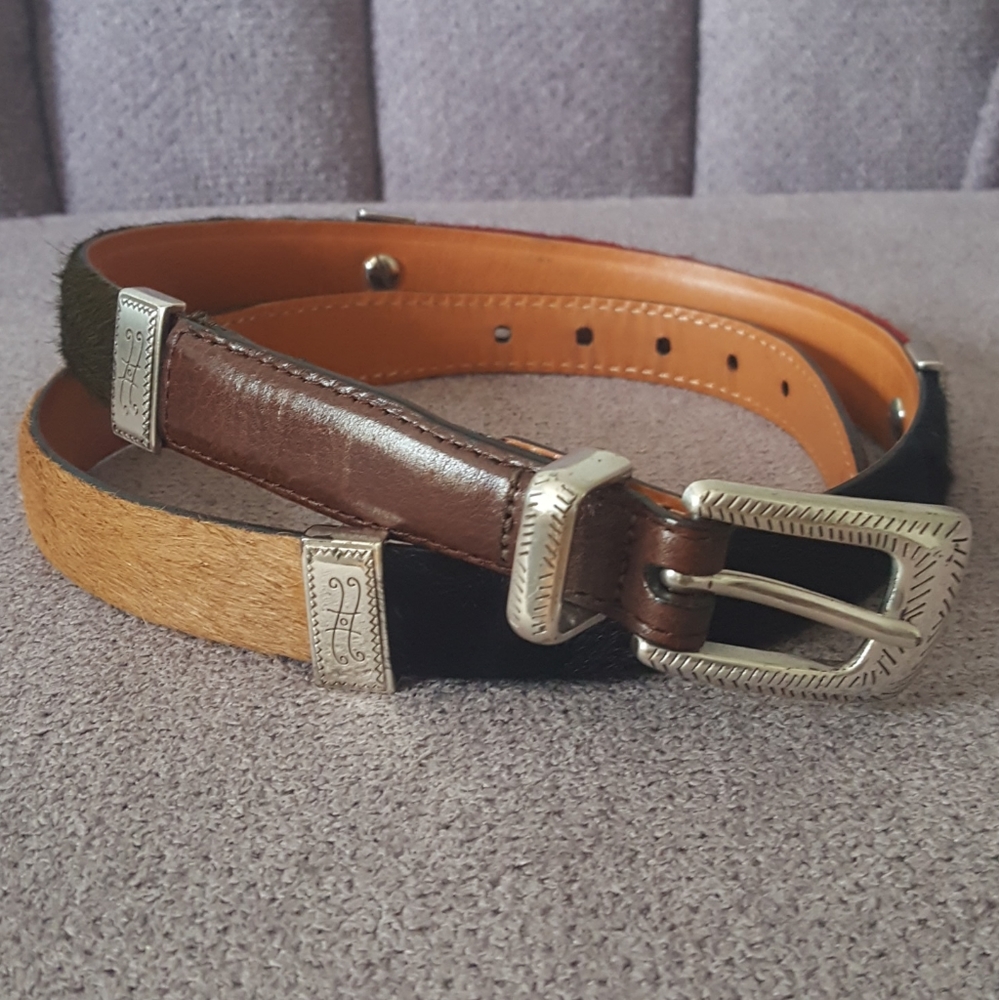 Brighton Multi Color Horsehair Leather Belt
